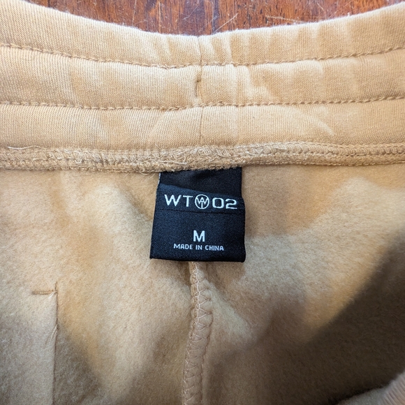 WT02 Sweatpants Flare Leg Beige Women's Medium Tall Used Elastic Tie Waist Pants - Picture 6 of 10